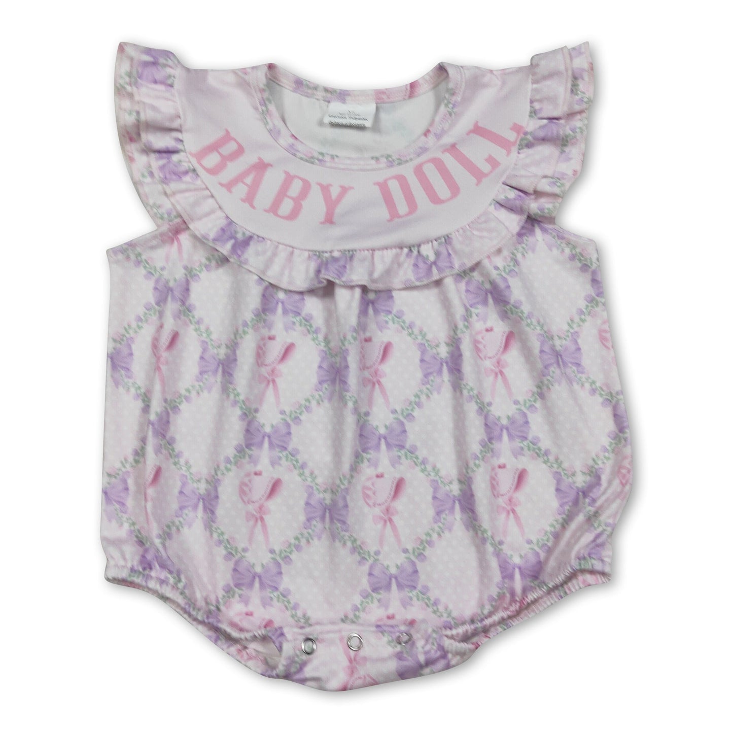 Flutterärmel Baby Doll Lavendel Schleife Mädchen Strampler
