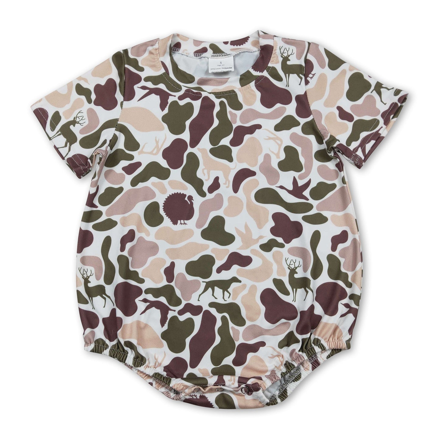 Kurzarm Jagd-Camo Strampler für Baby Jungen Sommer