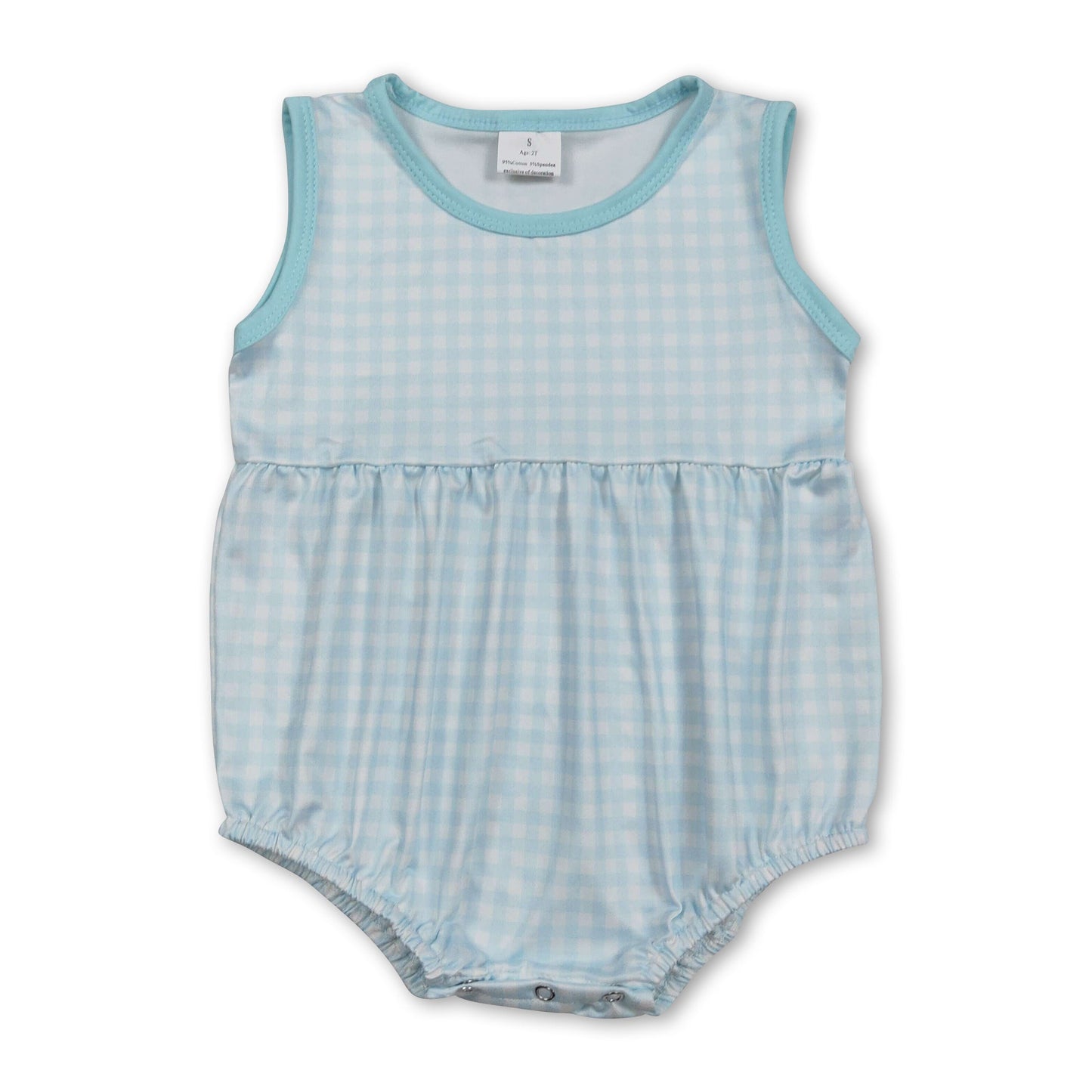 Ärmelloser Baby-Strampler für den Sommer mit Karomuster