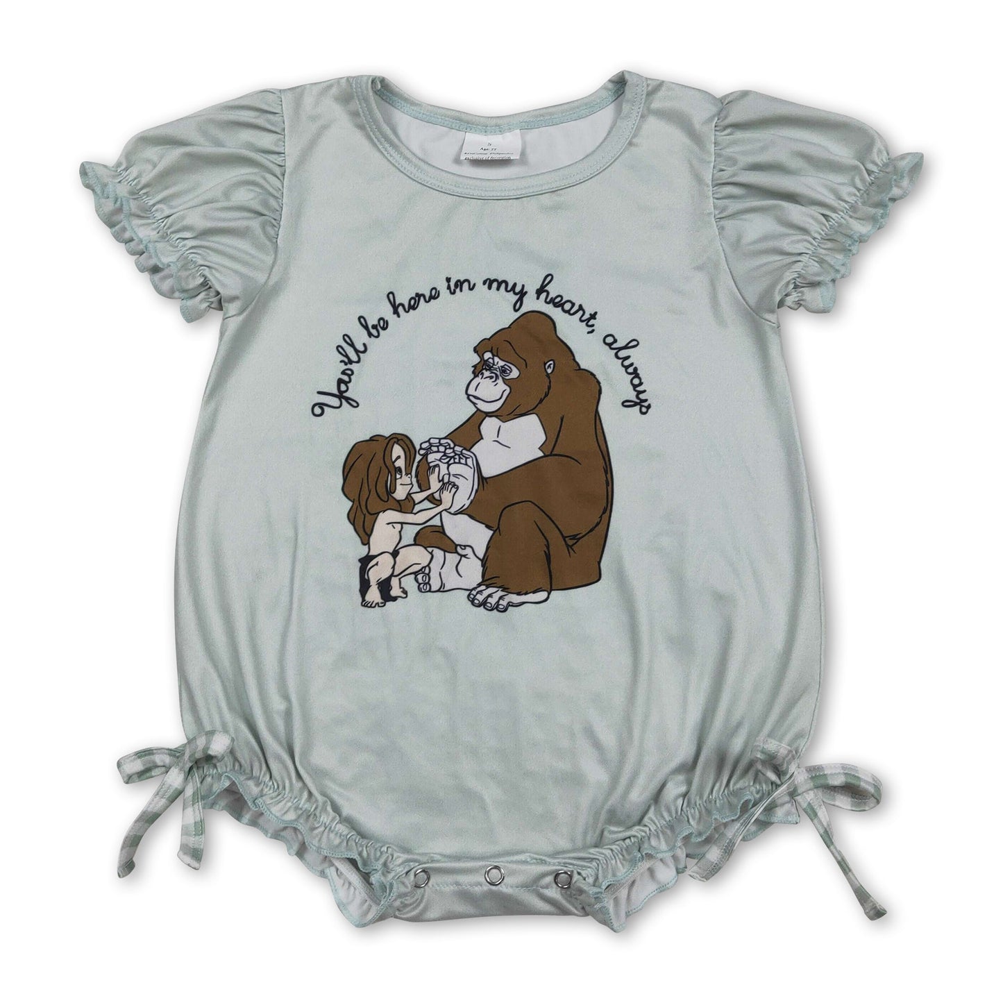 Kurzarm-Strampler für Baby-Mädchen „You'll Be Here In My Heart“