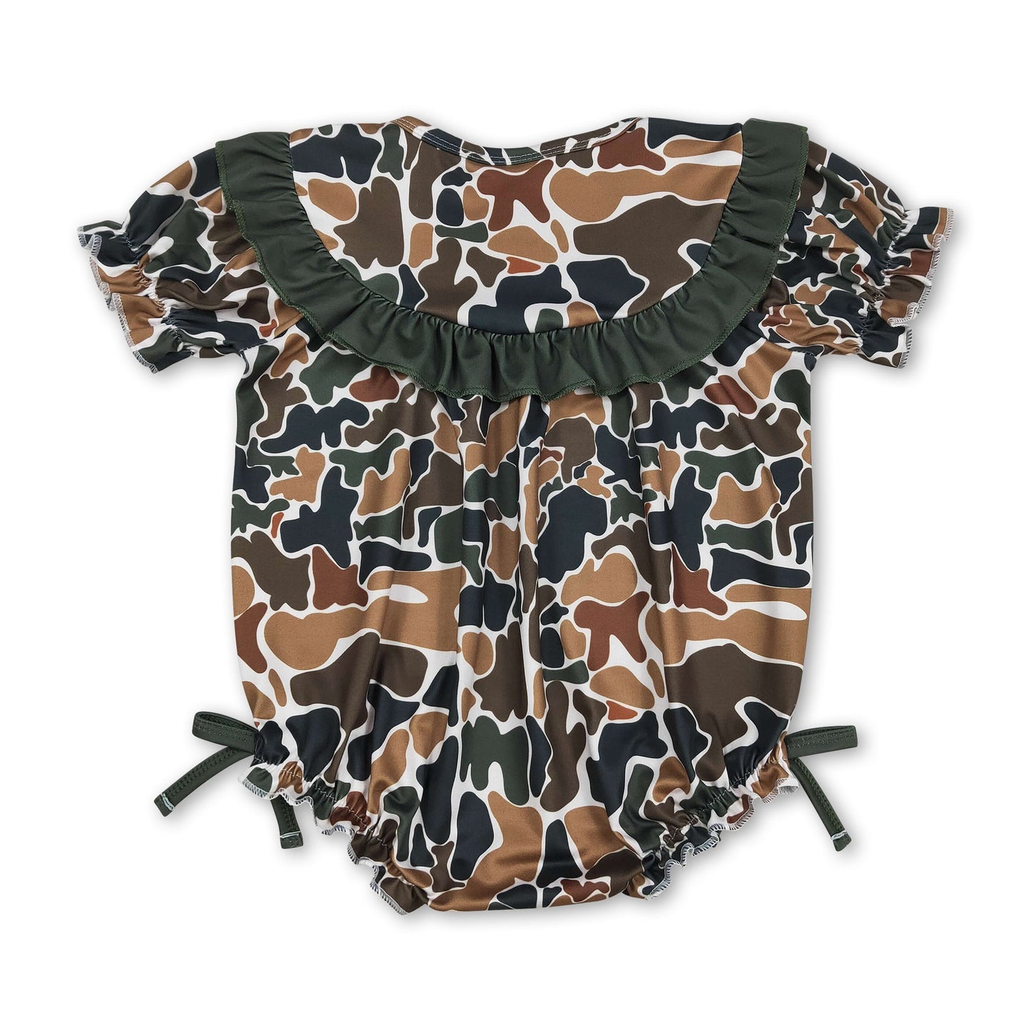 Kurzarm Baby Strampler "Papas Mädchen" Stickerei Camo