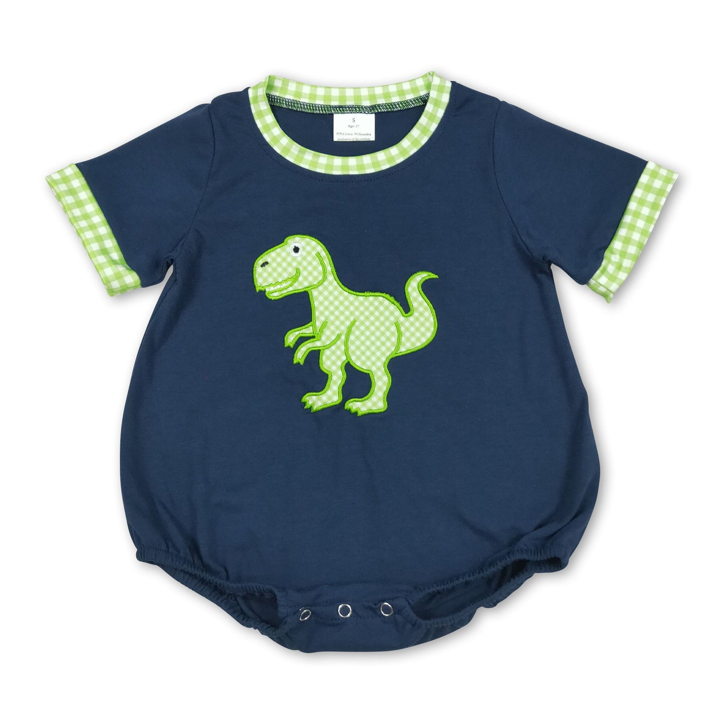 Kurzarm-Strampler mit Dinosaurier-Stickerei für Babys im Sommer