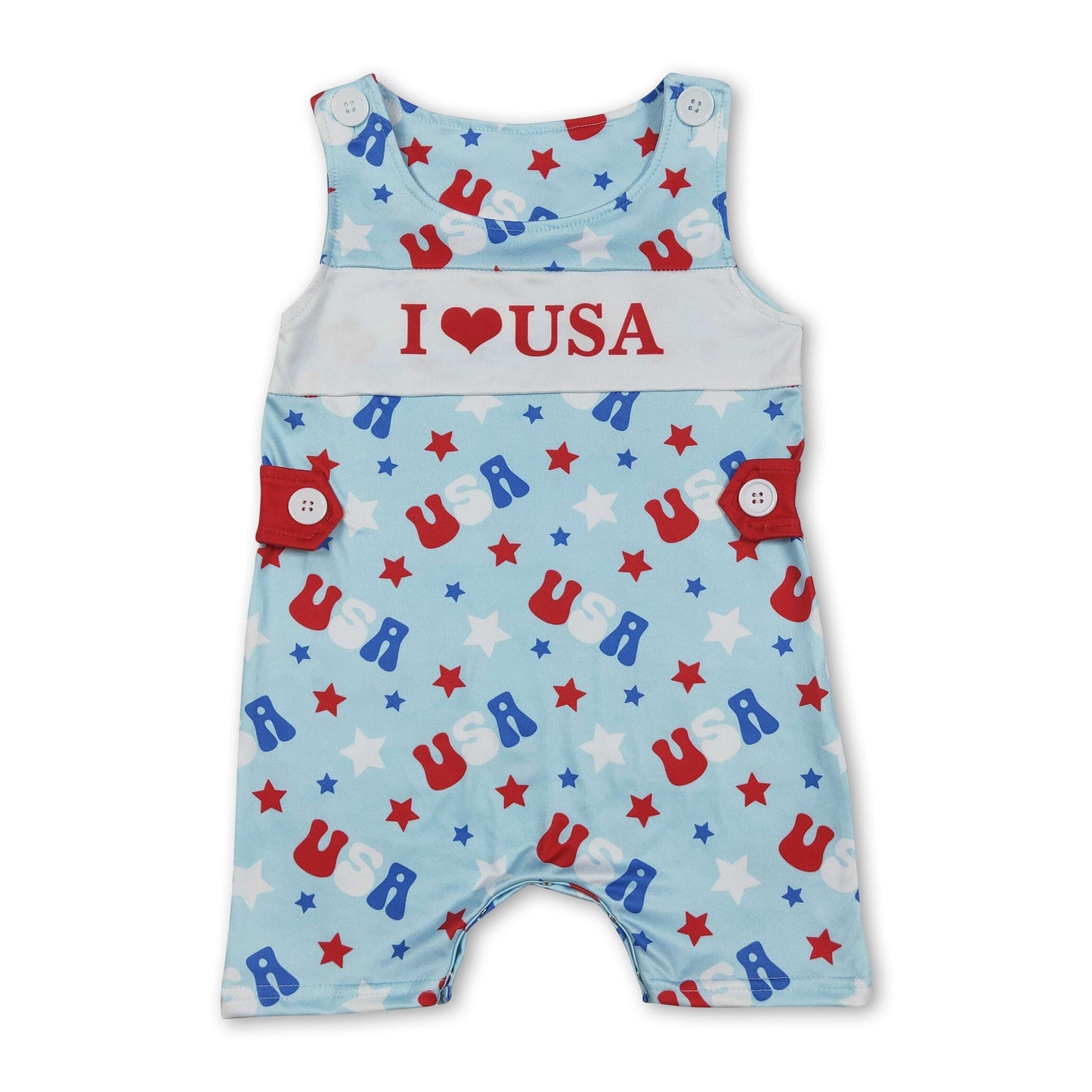 Ärmelloser USA-Sterne Strampler für Baby Jungen zum 4. Juli