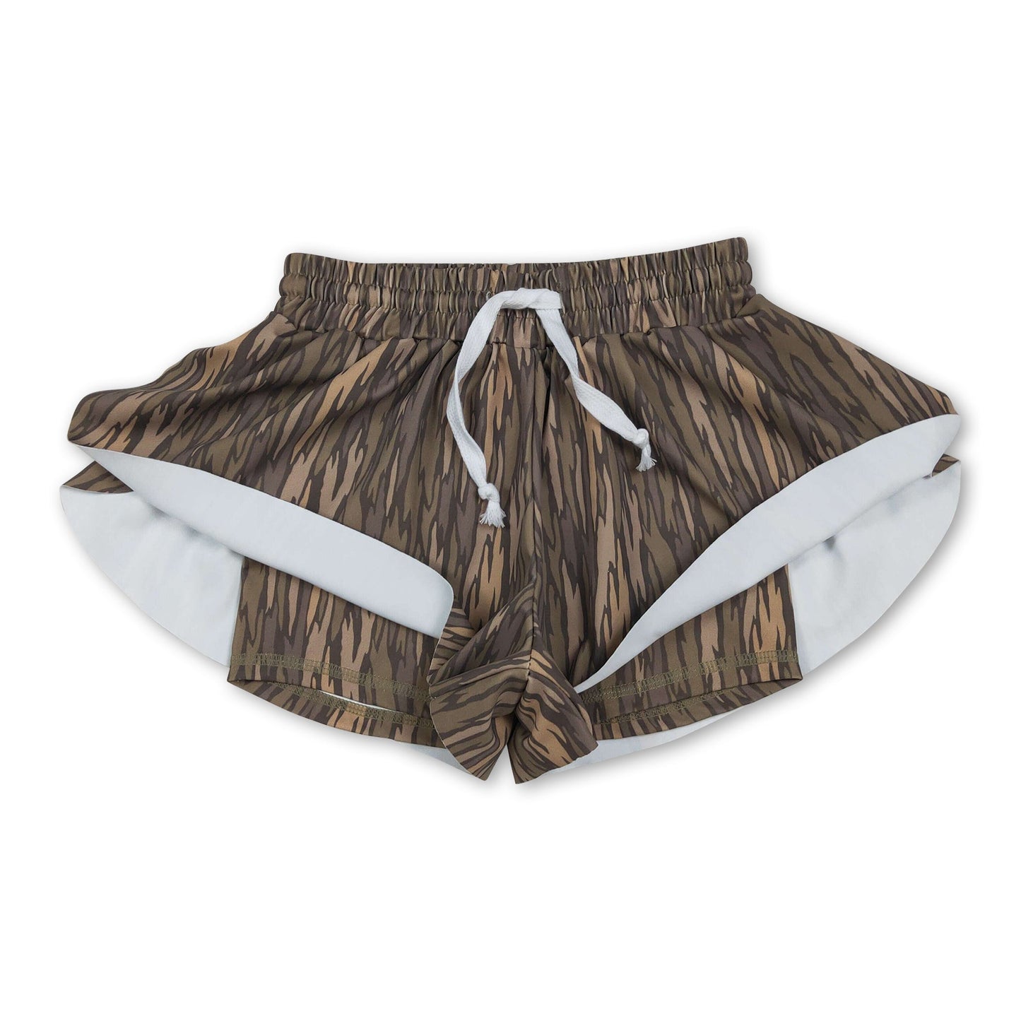 Olive Camo Kinder Mädchen Sommer Aktiv Yoga Shorts