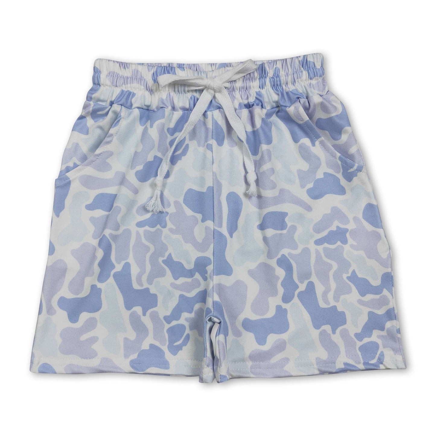 Hellblaue Camo-Taschen Kinder Jungen Sommershorts