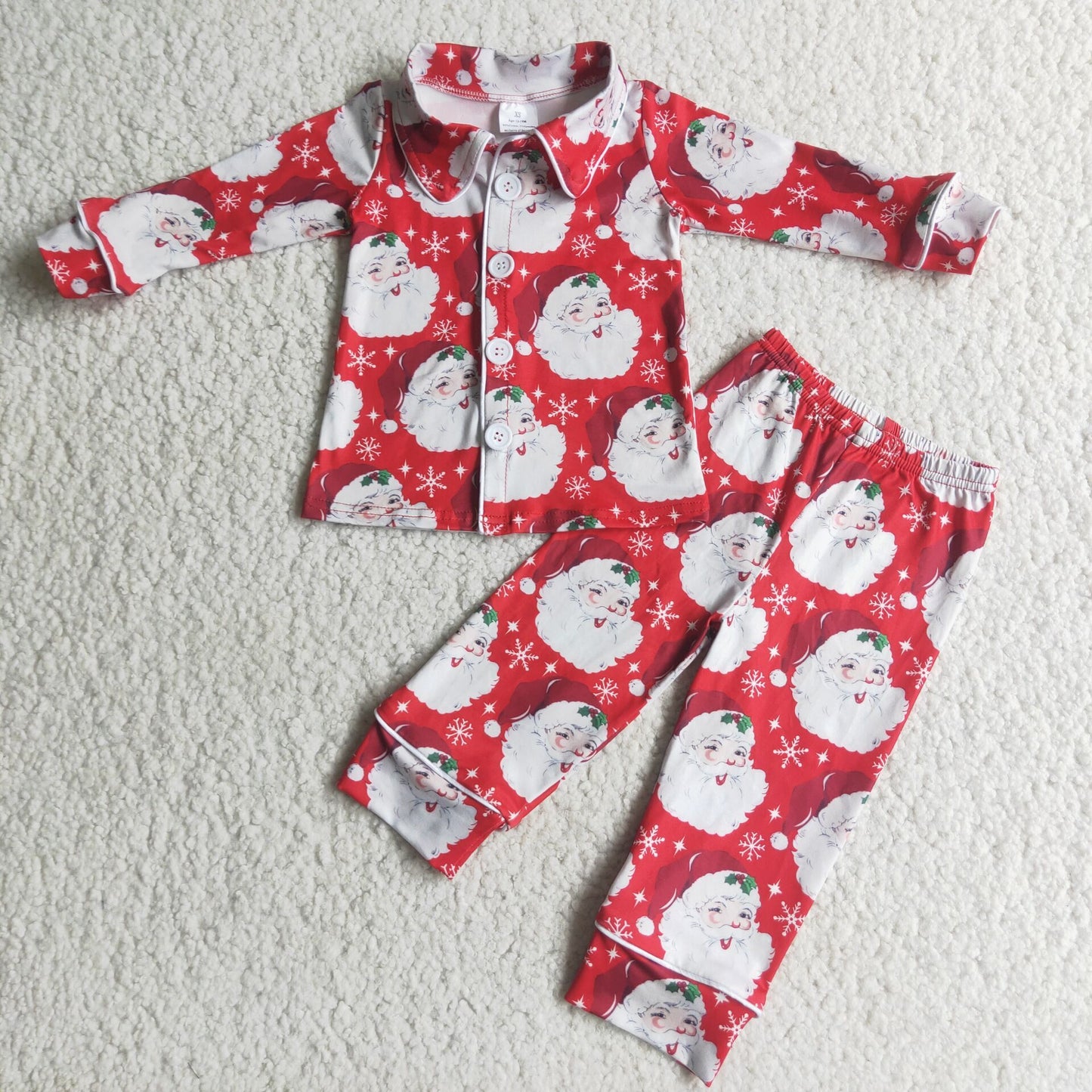 Schlafanzug für Jungen mit Weihnachtsmann-Aufdruck