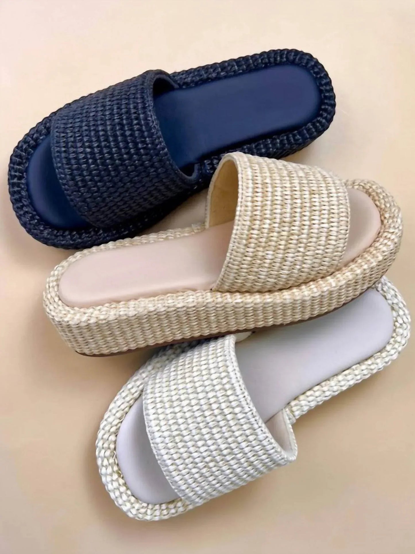 Women's Raffia Slip-on Sandals