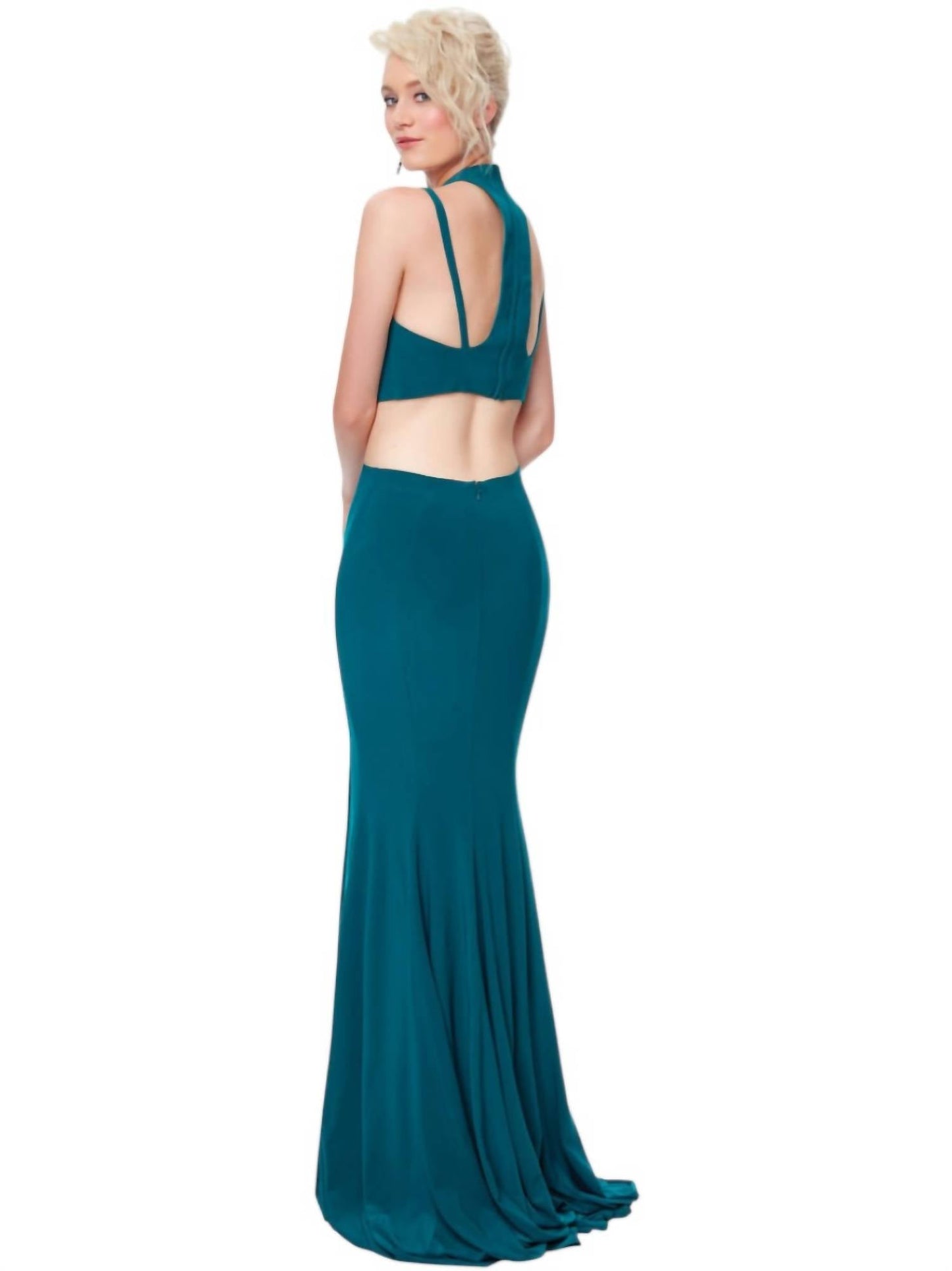 Zweiteiliges Abendkleid aus Jersey mit hohem Schlitz