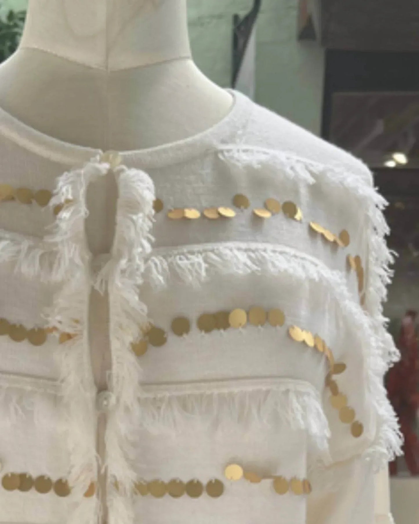 Fransenjacke für Damen mit Pailletten