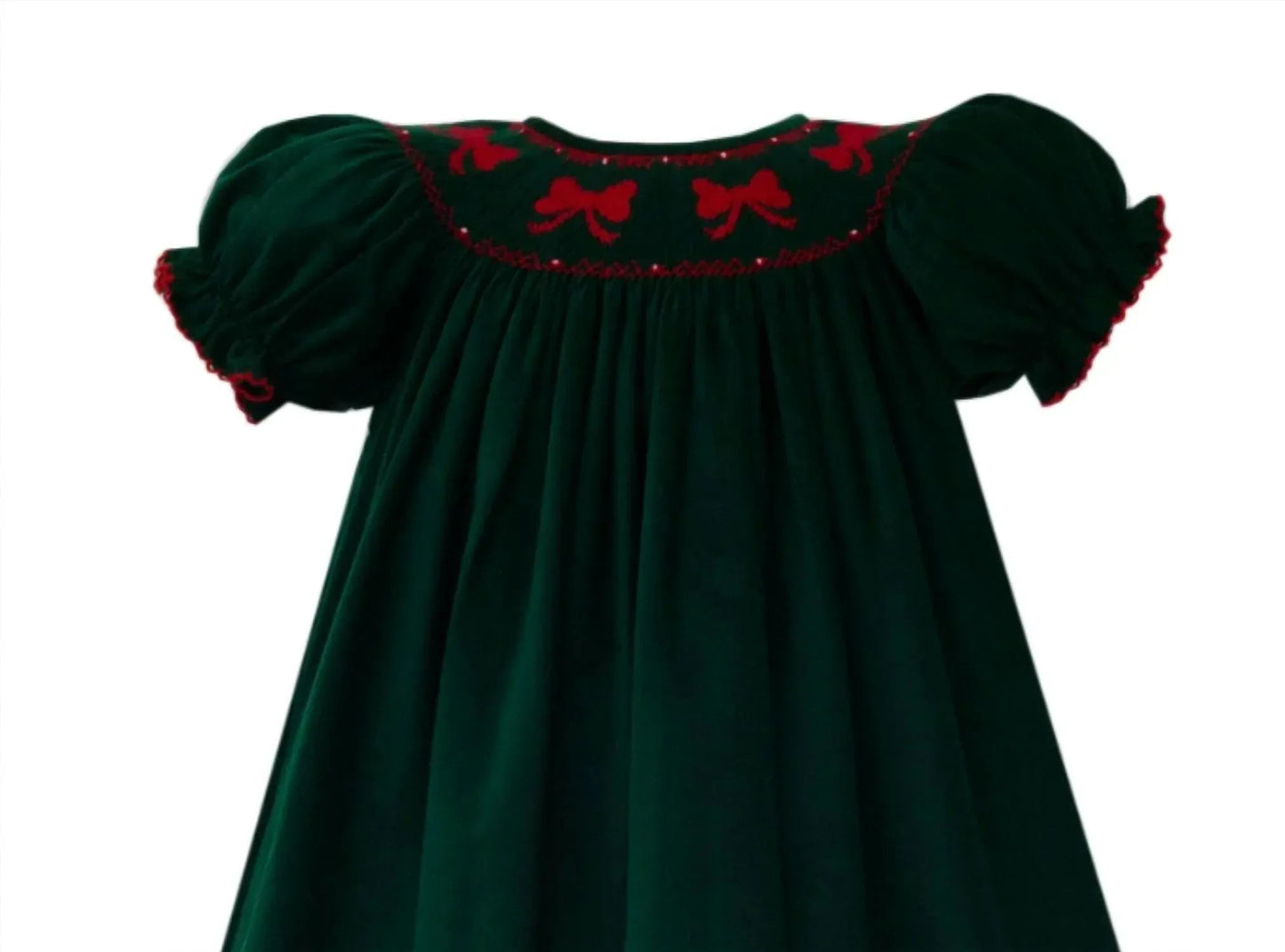 Mädchen Cord Kurzarmkleid mit Schleifen