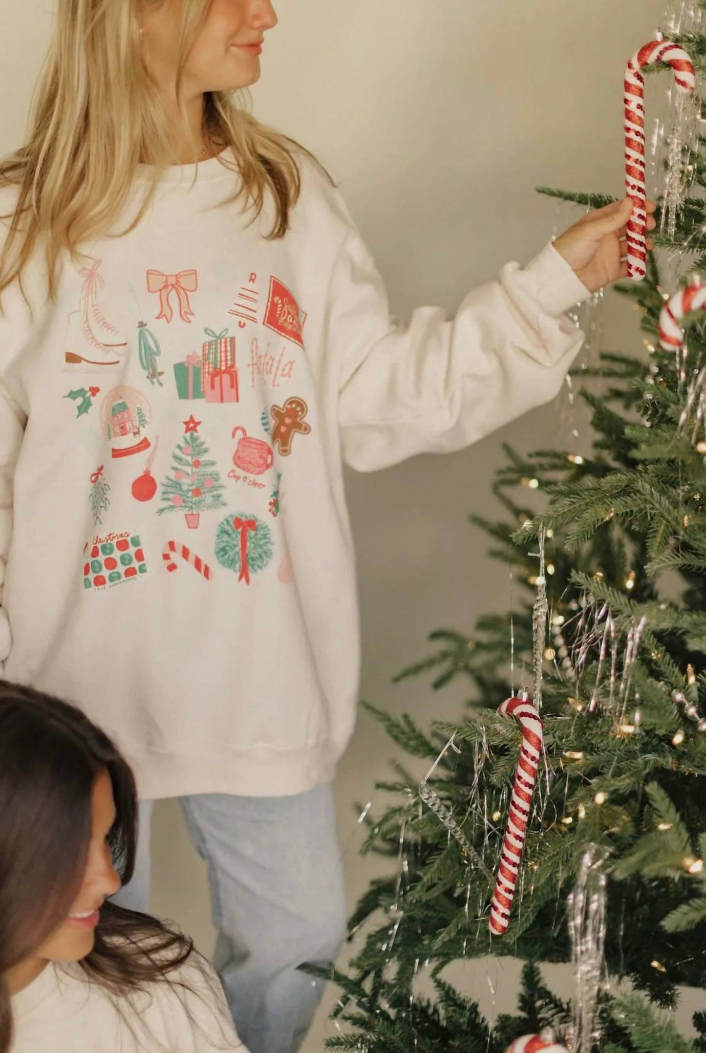 Weihnachts-Collage-Grafik-Sweatshirt