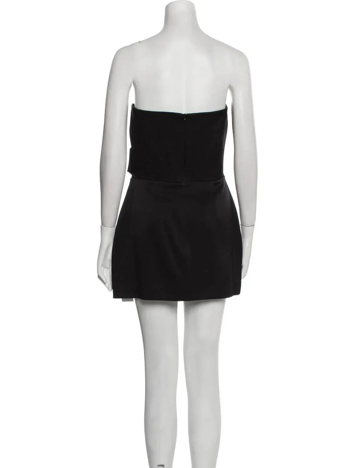 Satin Crepe Strapless Corset Drape Mini Dress