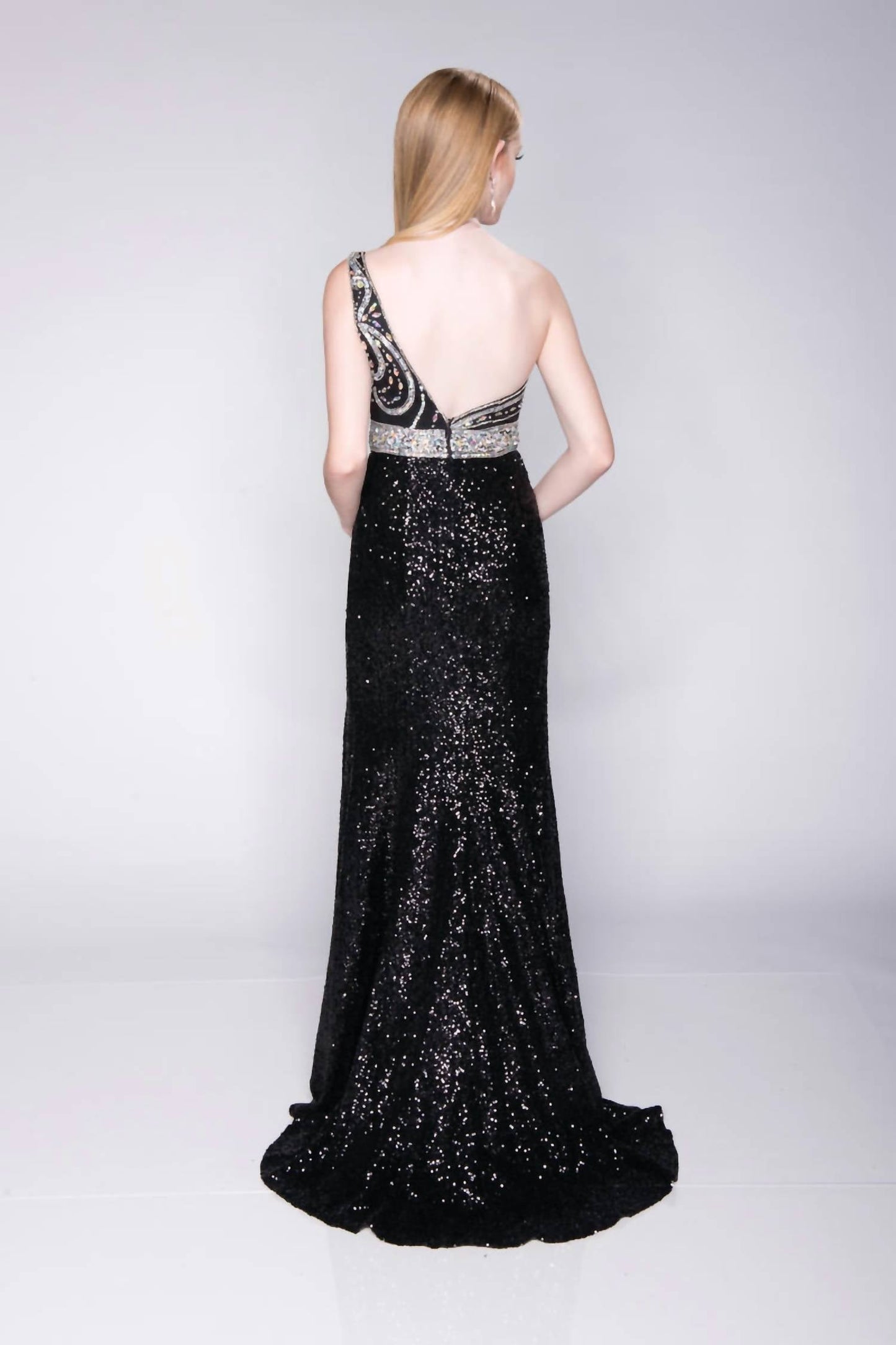 One-Shoulder-Maxikleid