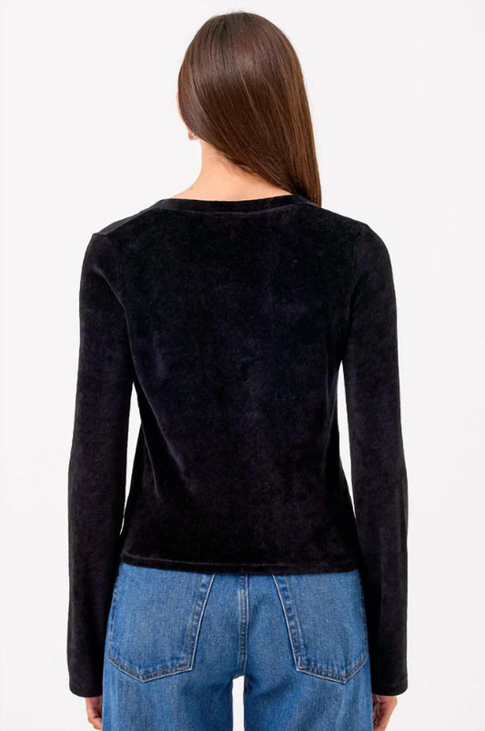 Velours-V-Cardigan