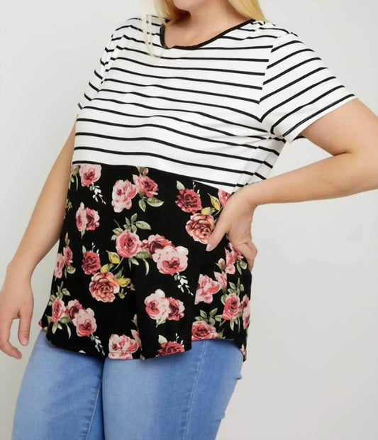 Gestreiftes & geblümtes Oberteil