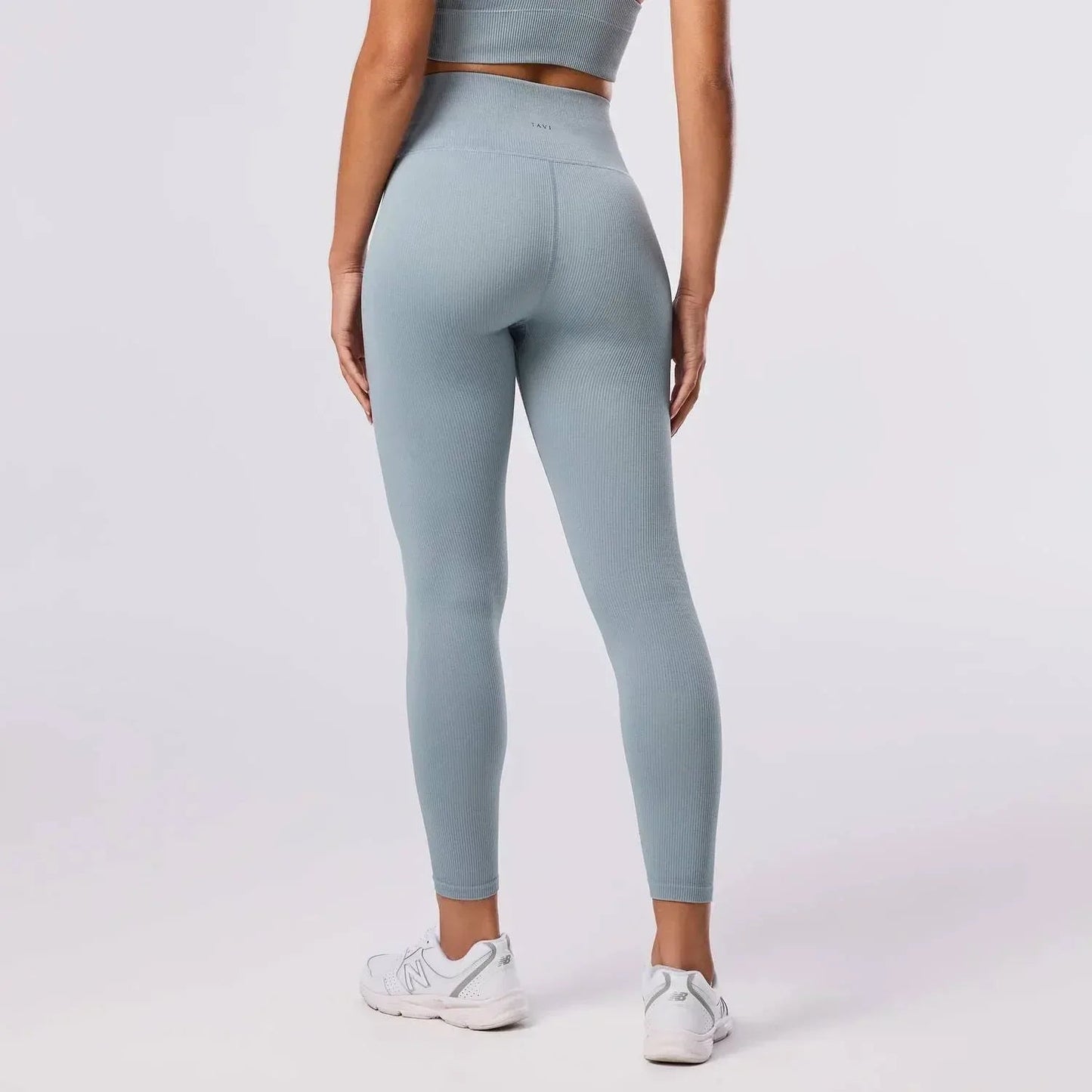 Nahtlose gerippte 7/8-Leggings