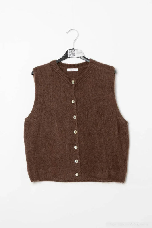 Baby Alpaca Sleeveless Sweater Top