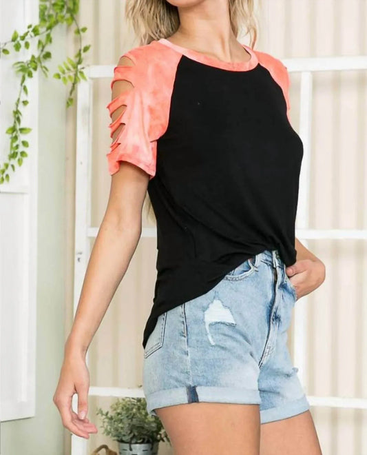 Cutout Top With Tie-dye