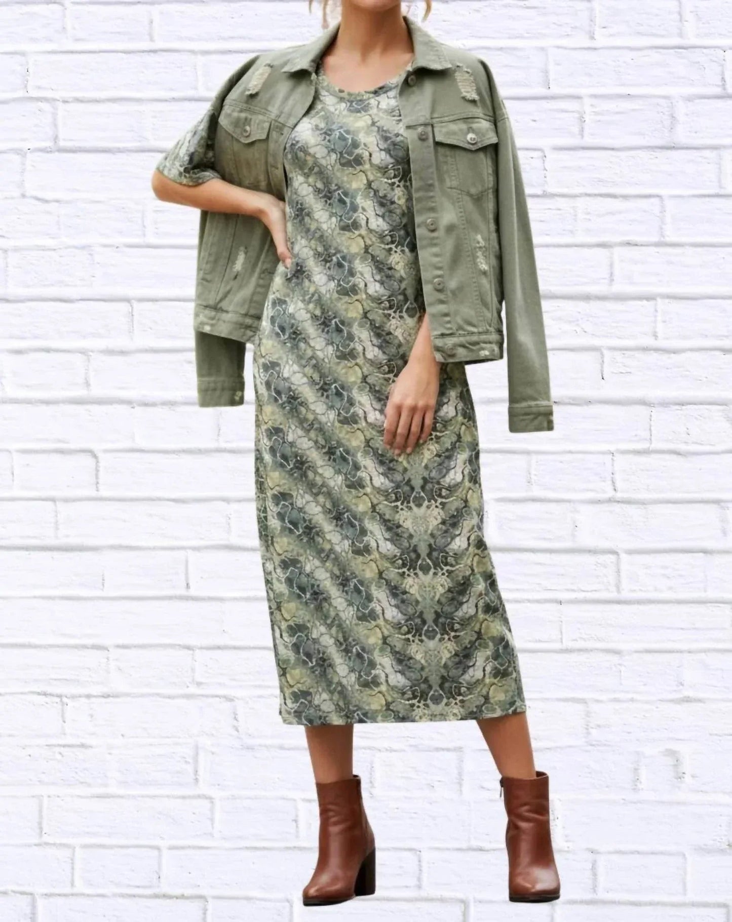 Jenneke Palm Leaf Shift Dress