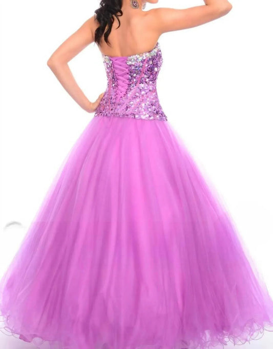 Vollständig paillettenbesetztes Korsett-Ballkleid