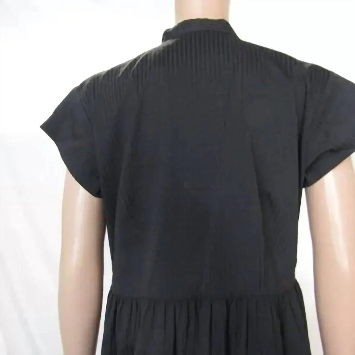Damen asymmetrisches kurzärmliges Kleid mit Knöpfen