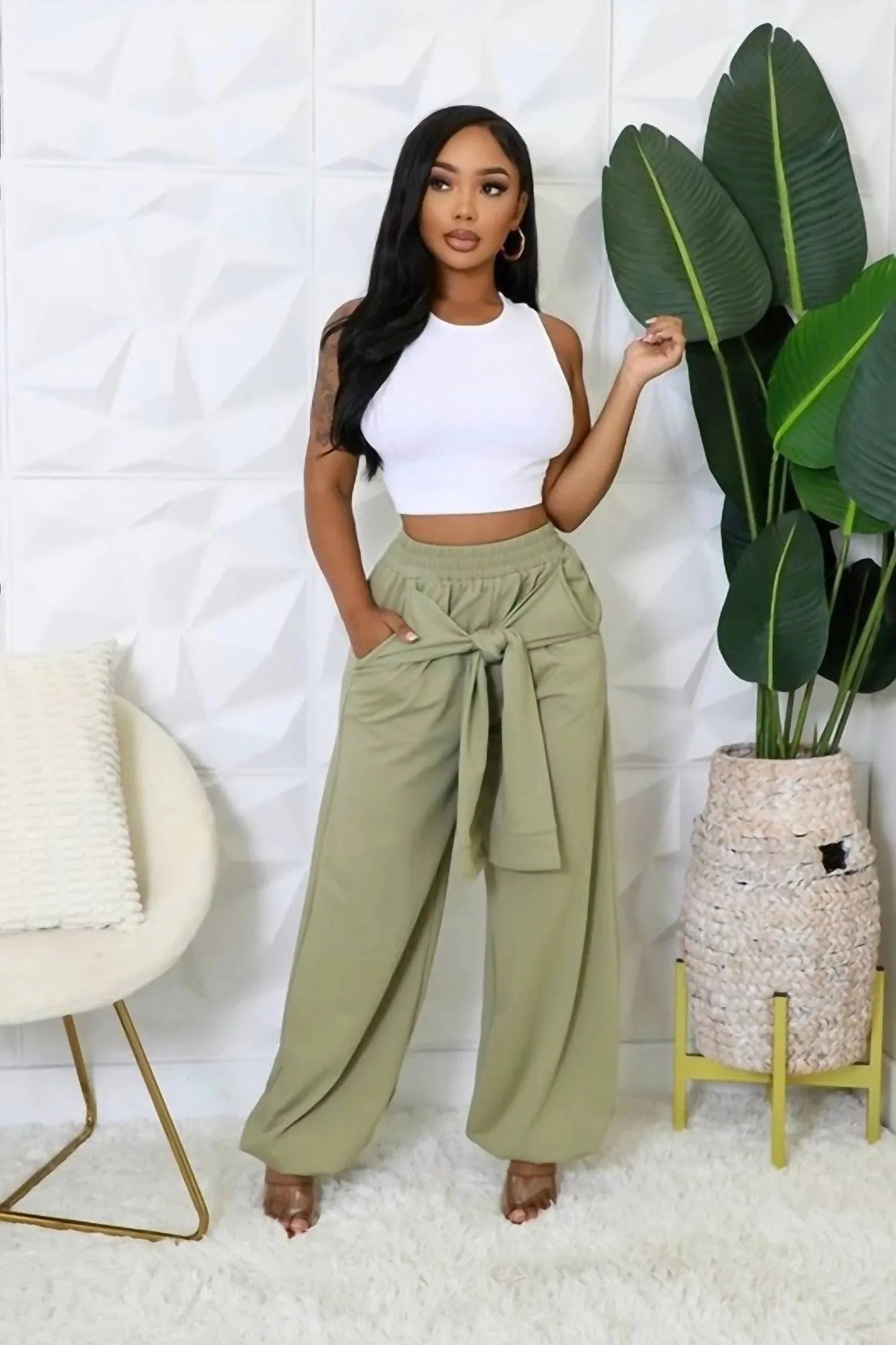 Damenhose mit hoher Taille