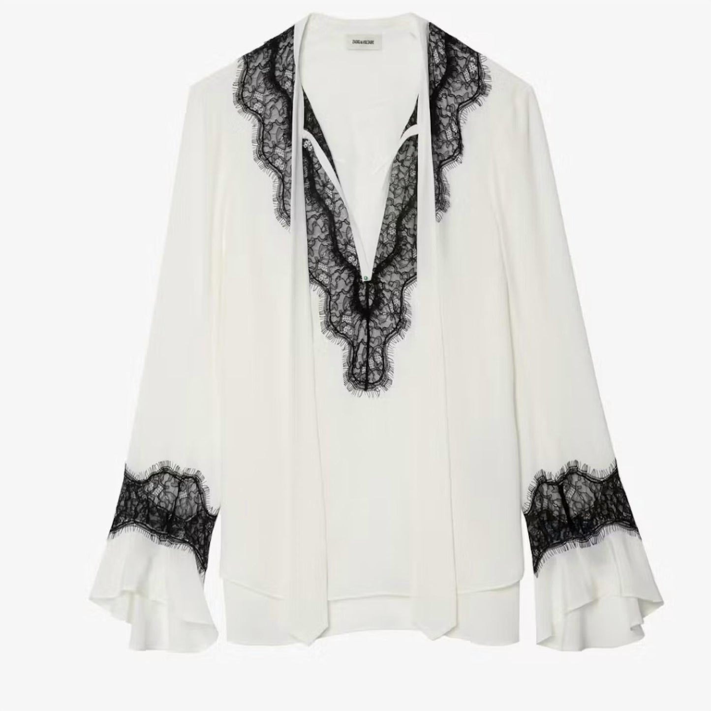 Women's Tuan Lace Trim Silk Blouse