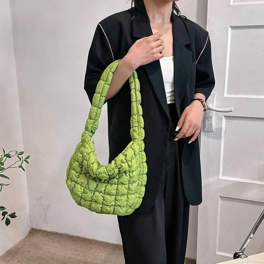 Women's Puffer Solid Color Tote Bag