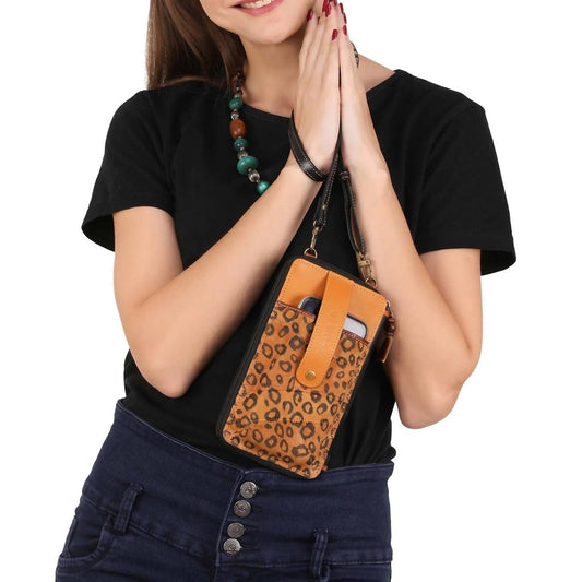 Women's Prism Cheetah Cellphone Crossbody Wallet