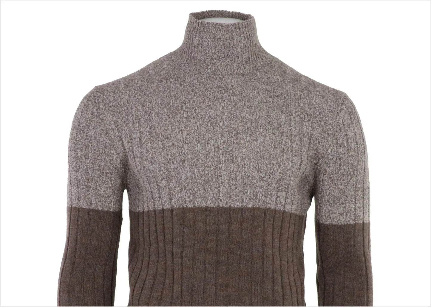 Herren-Kaschmir-Mouline-Rollkragenpullover