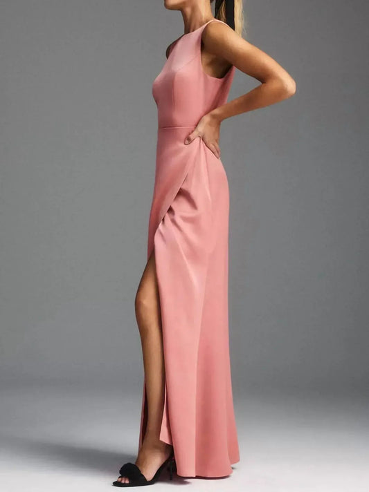 Alice High-neck Satin Maxi Dress