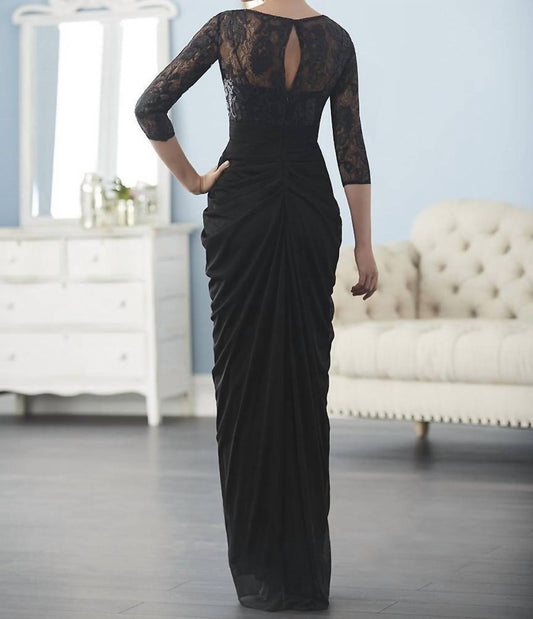 Illusion Bateau Faltenkleid
