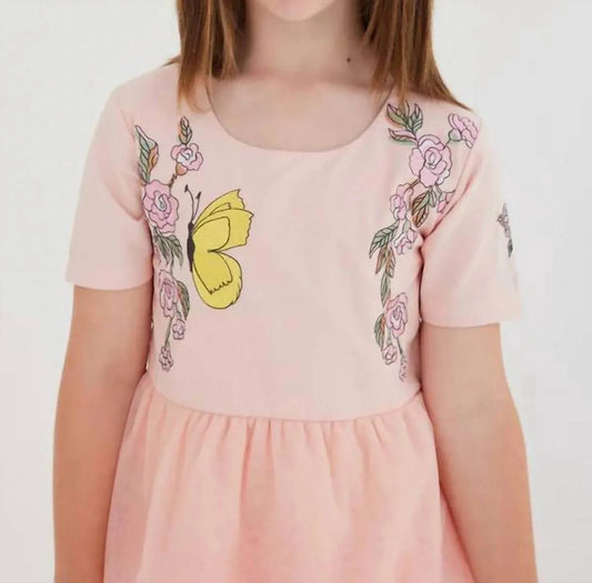 Butterfly Embroidered Layered Dress