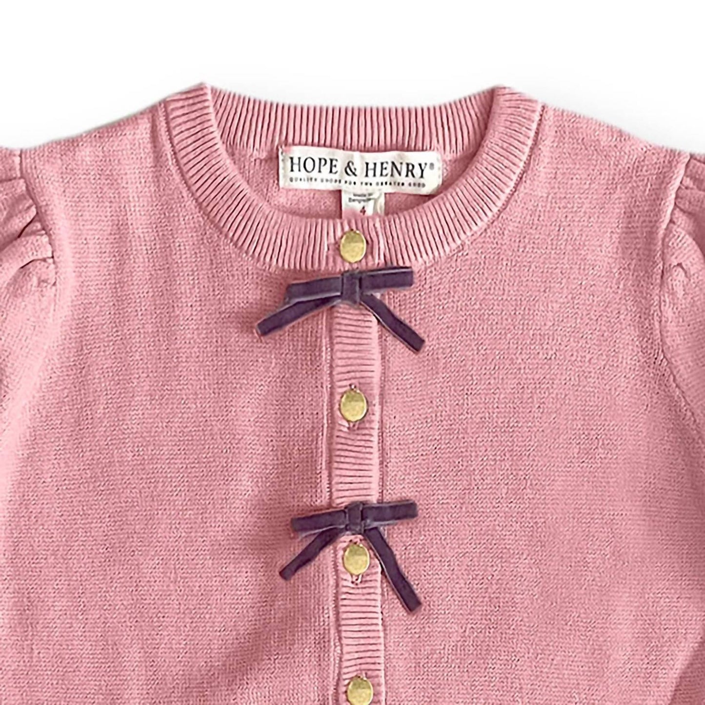 Girls' Organic Button Front Sweater Dress