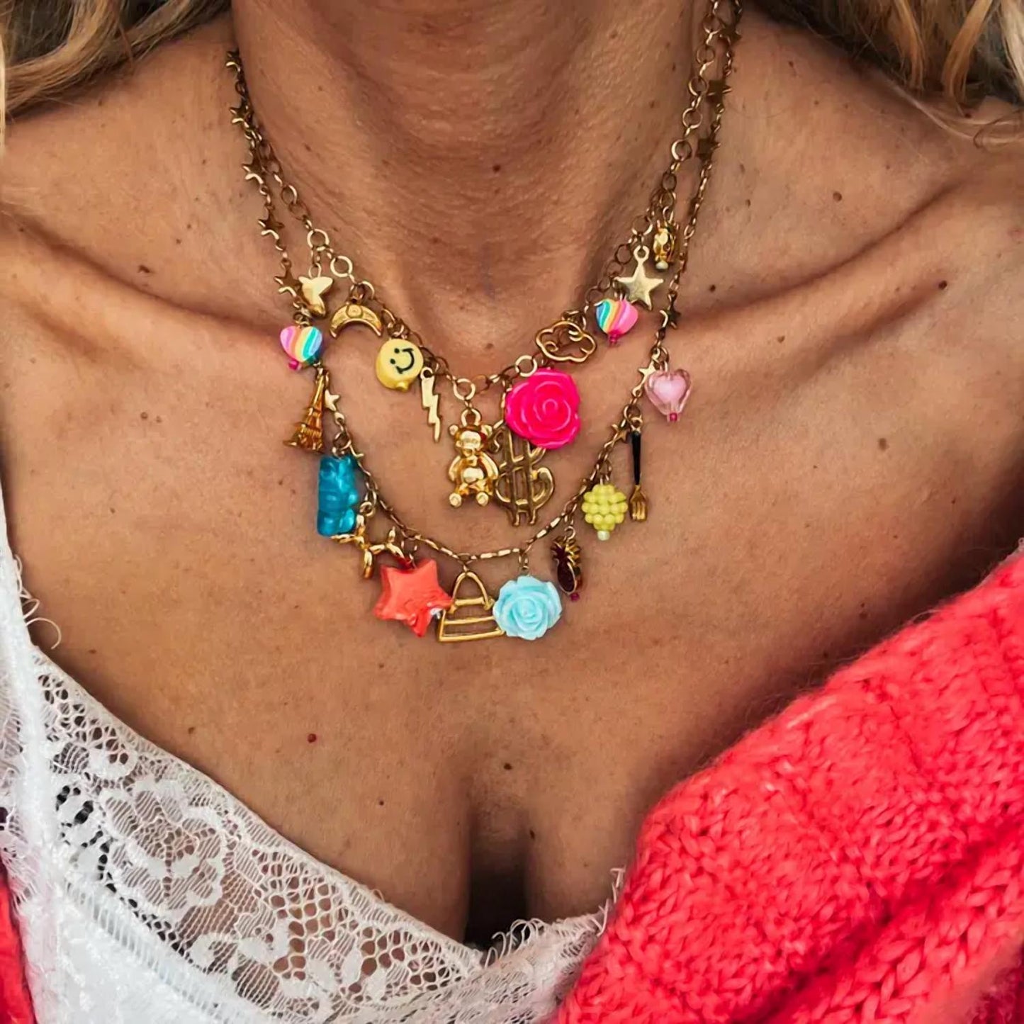 Regenbogen-Halskette mit Vintage-Charme für Damen