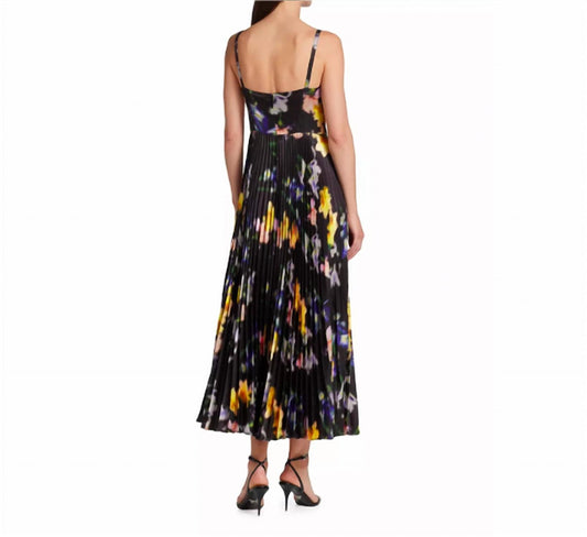 Ella Floral Satin Midi Dress