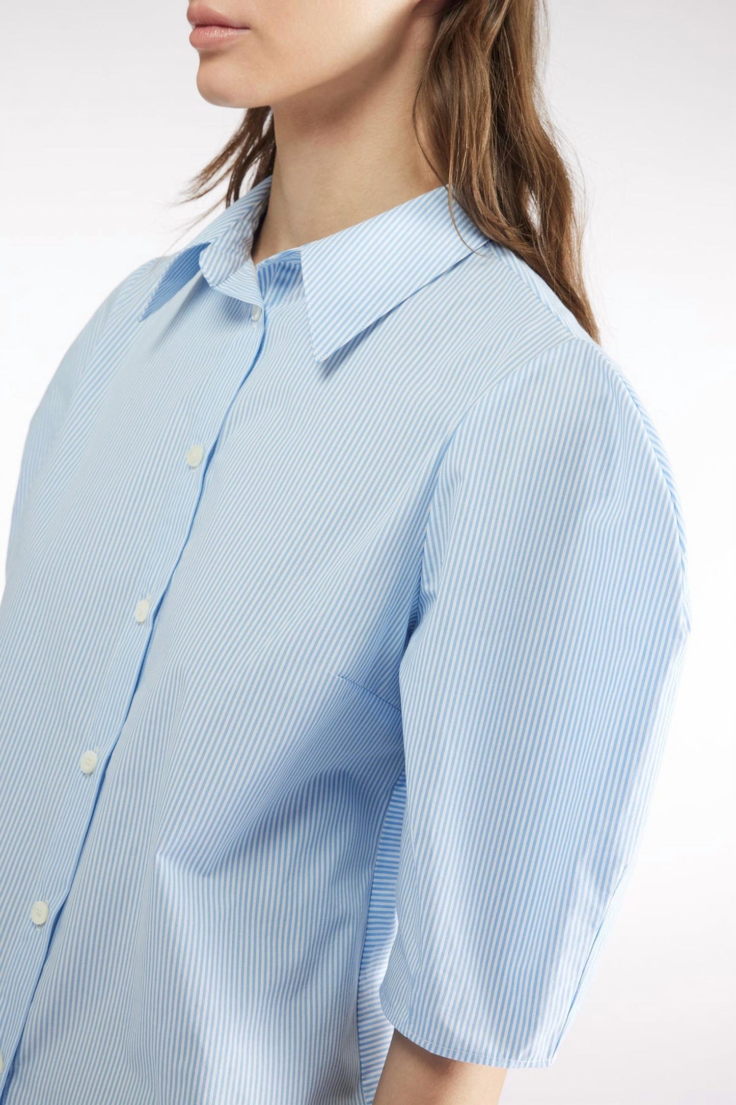 Baumwollbluse mit Nadelstreifen