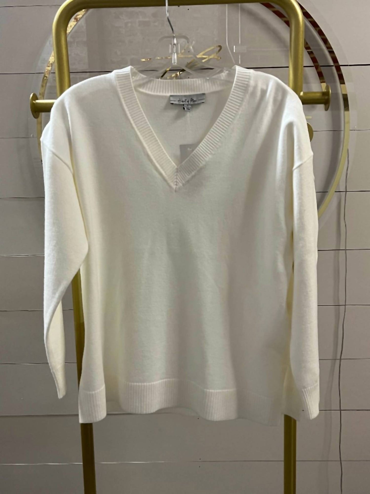 Jersey-V-Pullover