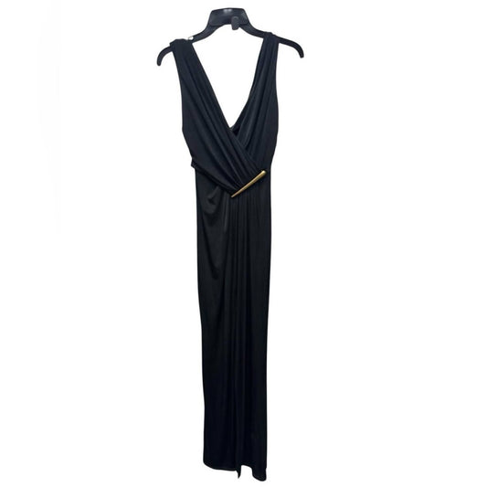 Maxikleid mit V-Ausschnitt und Wickeloptik
