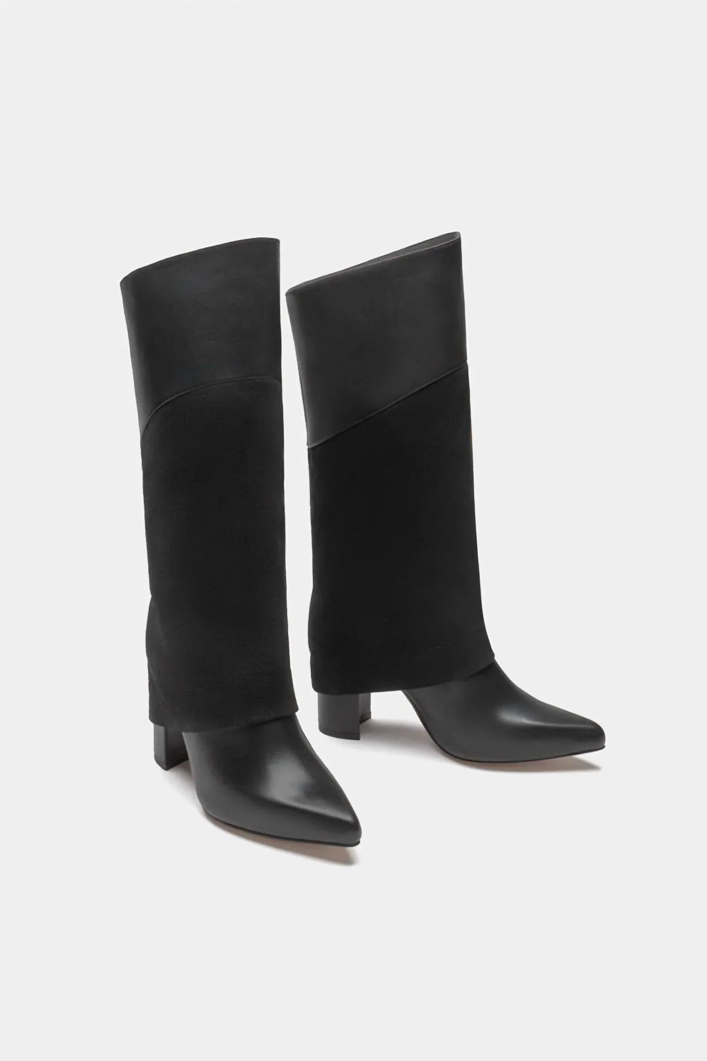Women's Leather Tall Overlay Boots