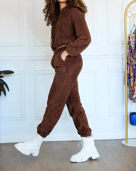 Women's Cropped Hoodie Jogger Set