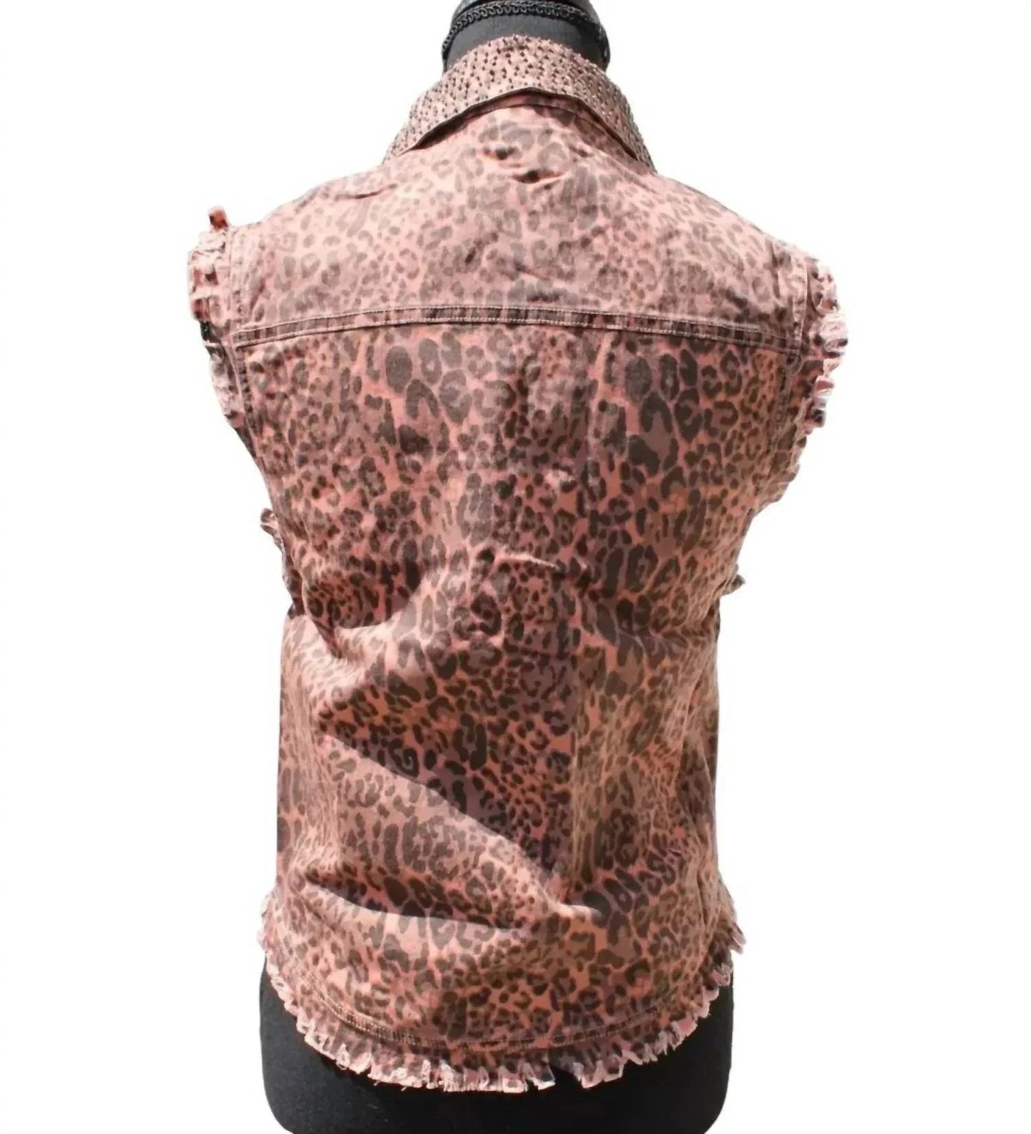 Damen Weste im Animal-Print mit Used-Look