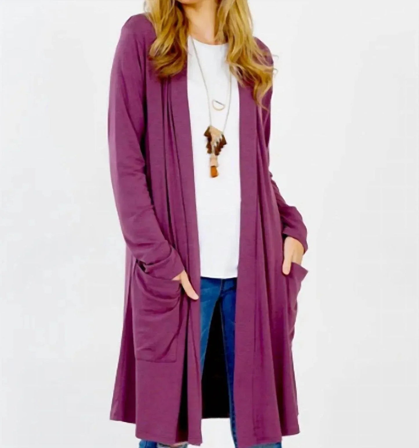 Microfiber Open Cardigan