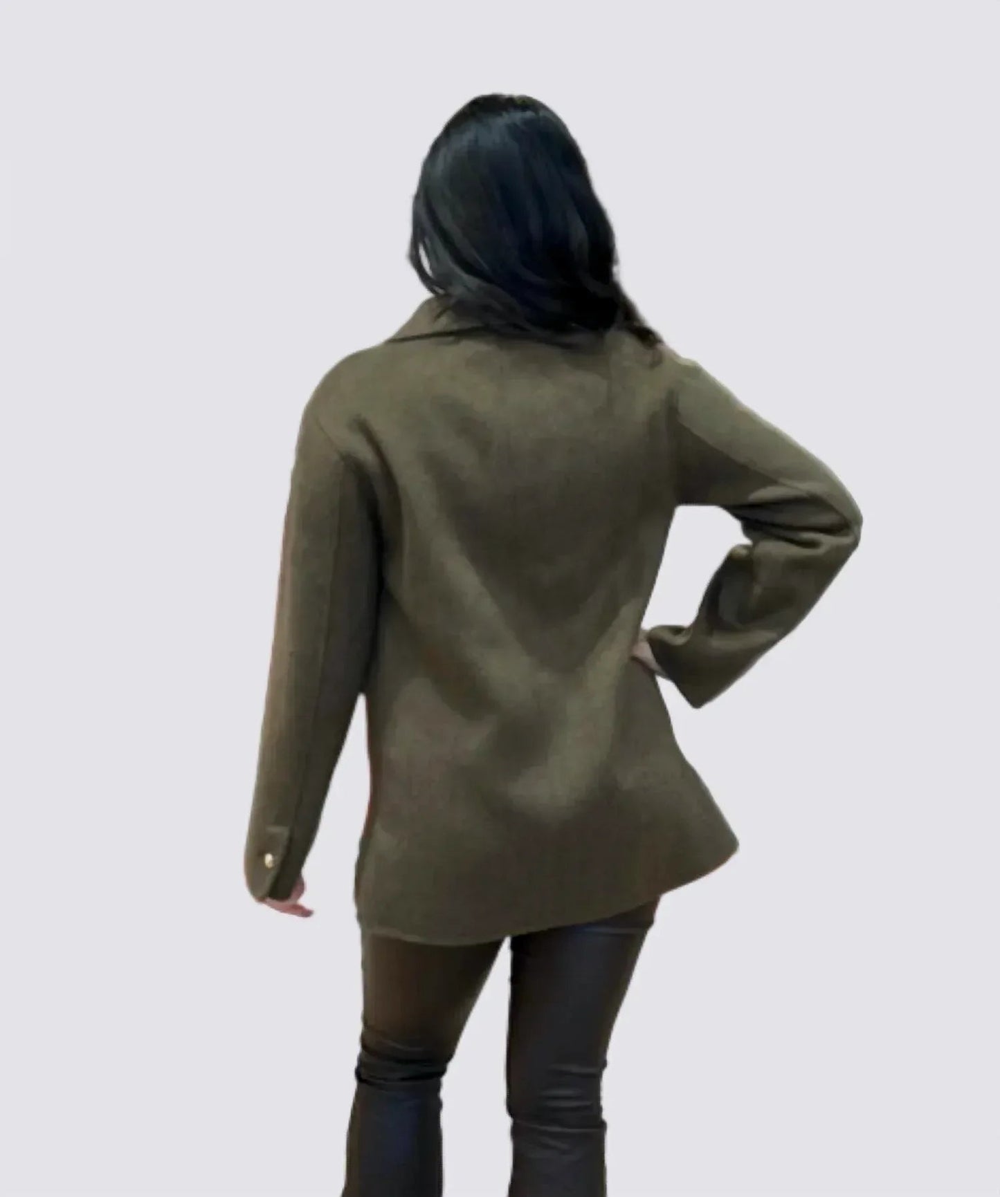 Kaschmirjacke mit Rinde und Knopf