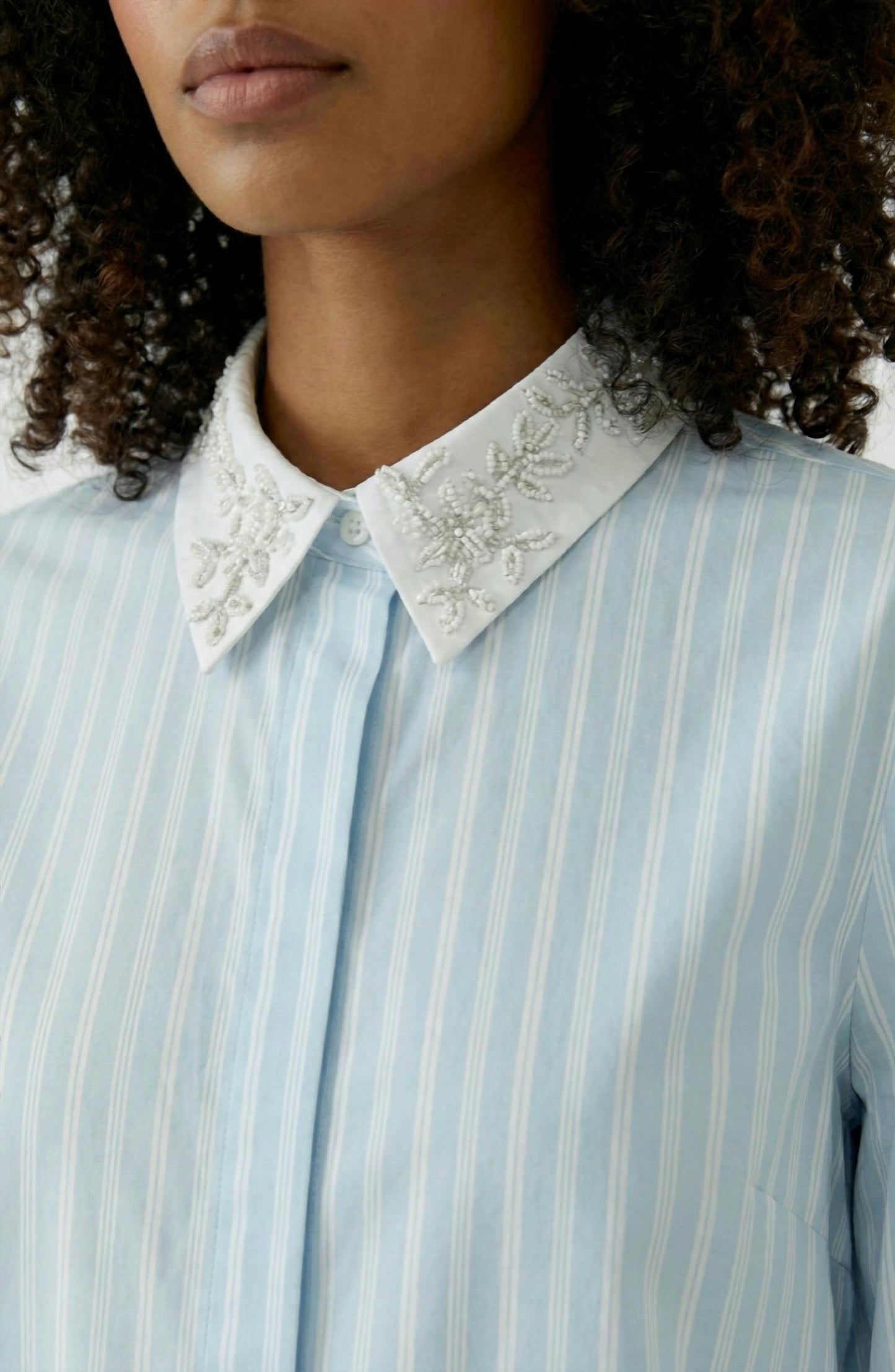 Jewelled Collar Button Down Blouse