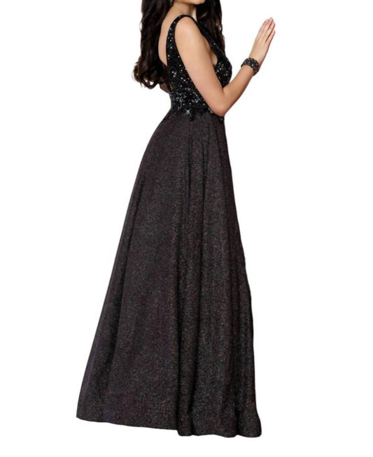Glitzerndes Jersey-Satin-Kleid