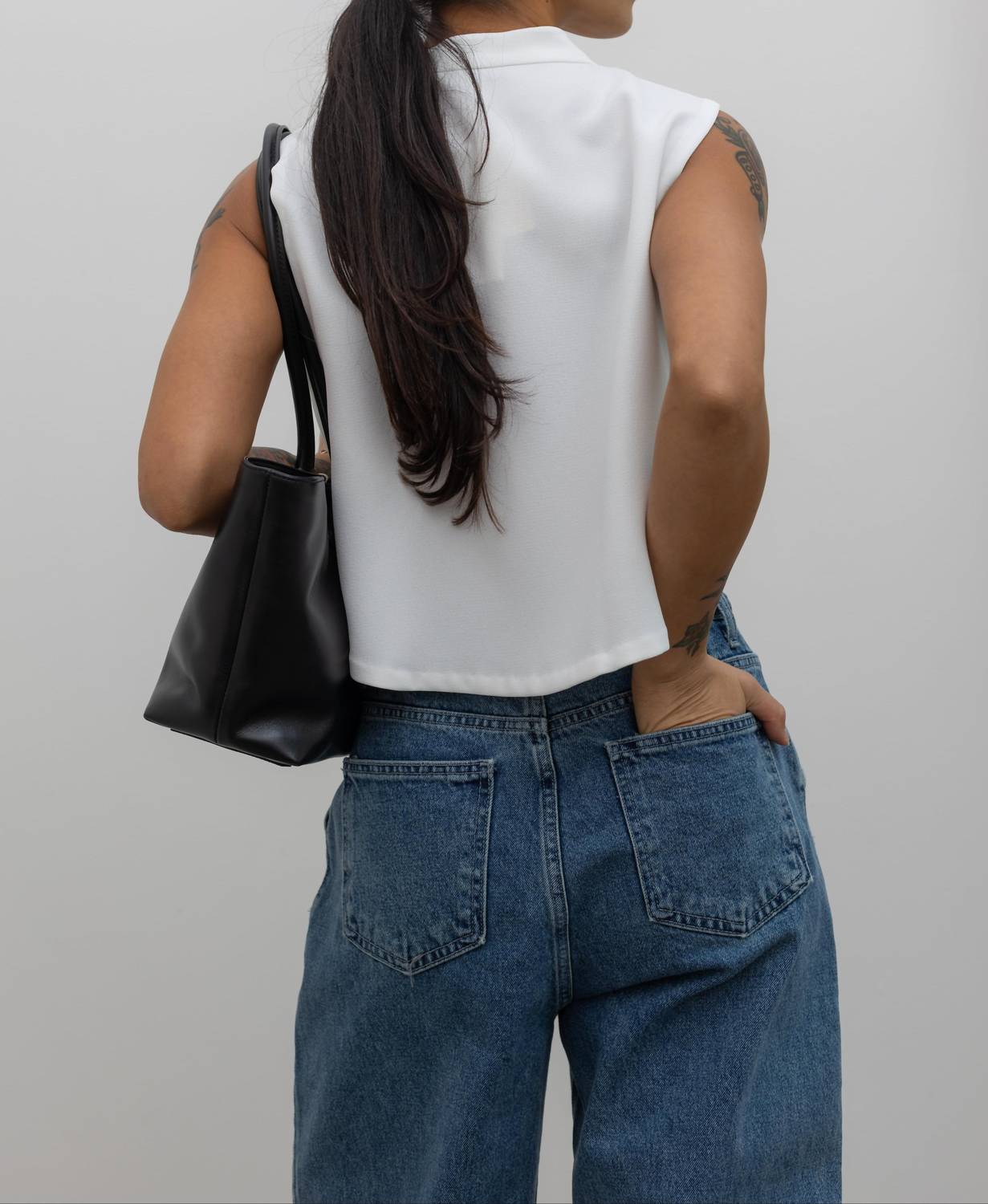 Jeans mit Raffungen und Kordelzug