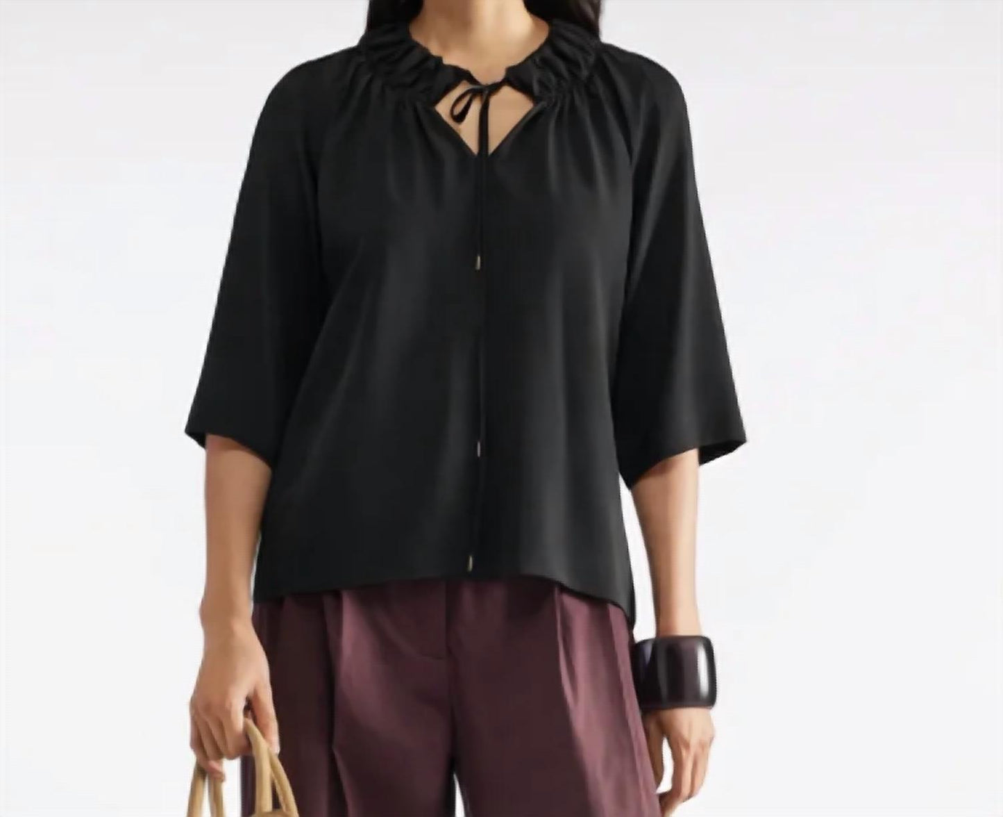 Short Sleeve Crewneck Blouse