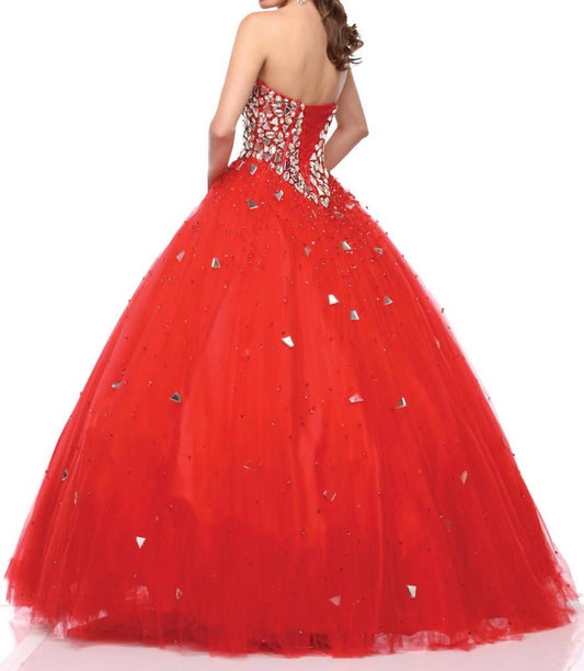 Beaded Mirror-work Bodice Ball Gown