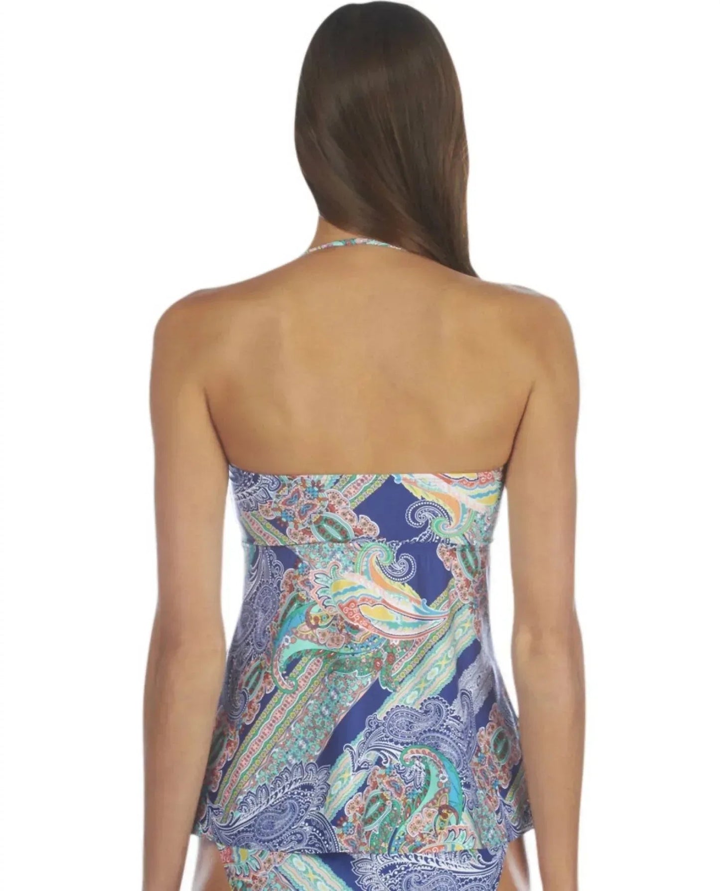 Smocked Bandeau Tankini Top